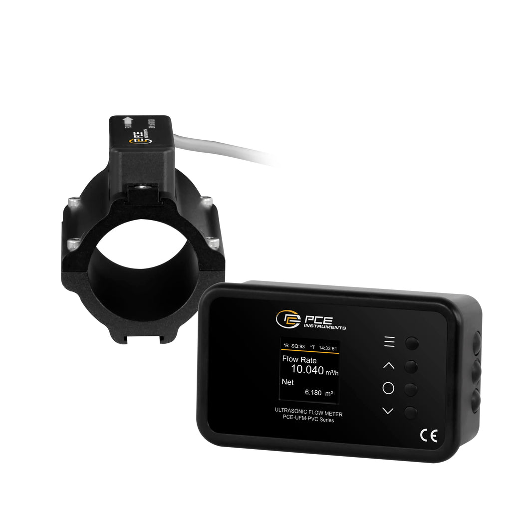 Medidor de flujo ultrasónico de instalación fija PCE-UFM 40PVC