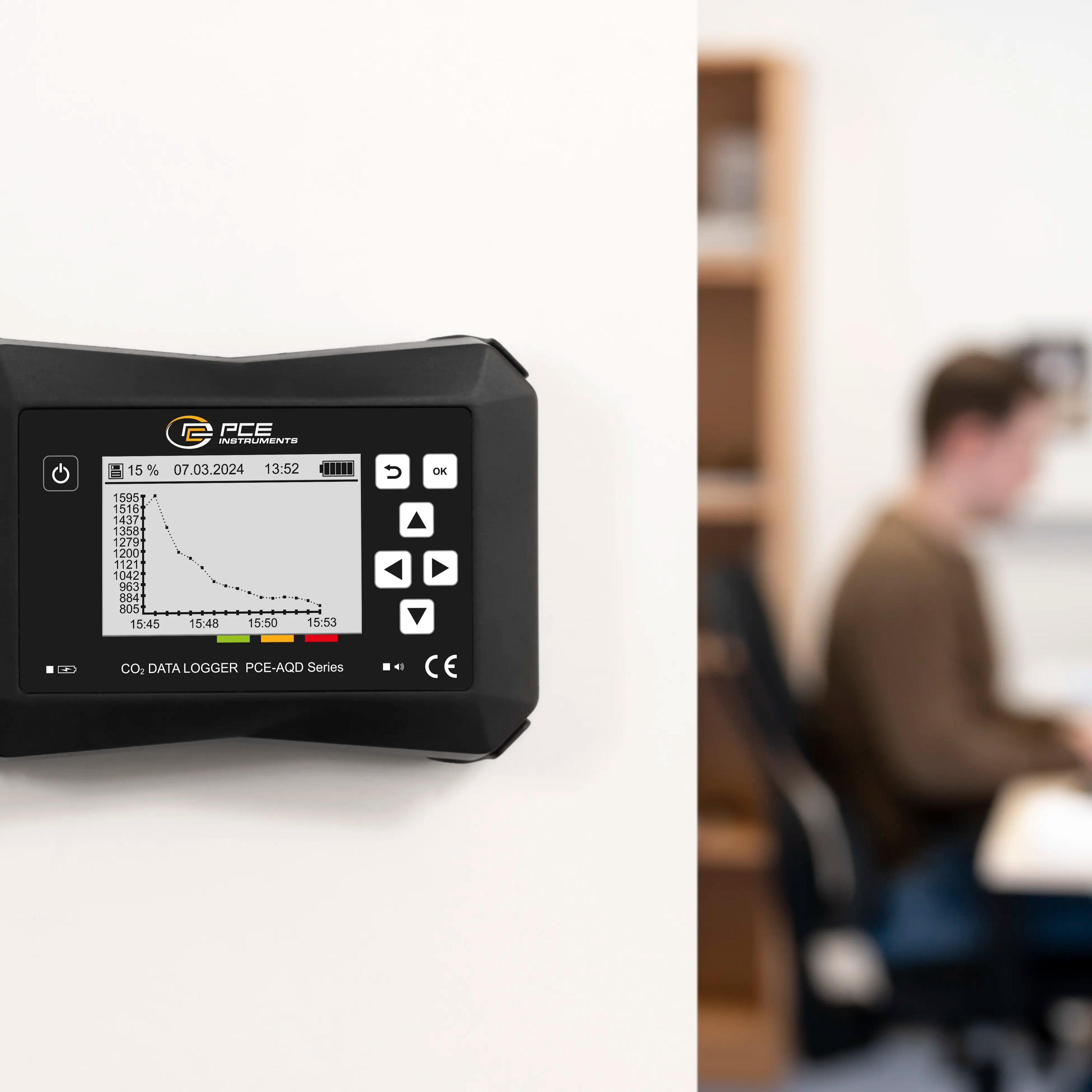 Medidor de CO2 PCE-AQD 50A-ICA que incluye certificado de calibración ISO