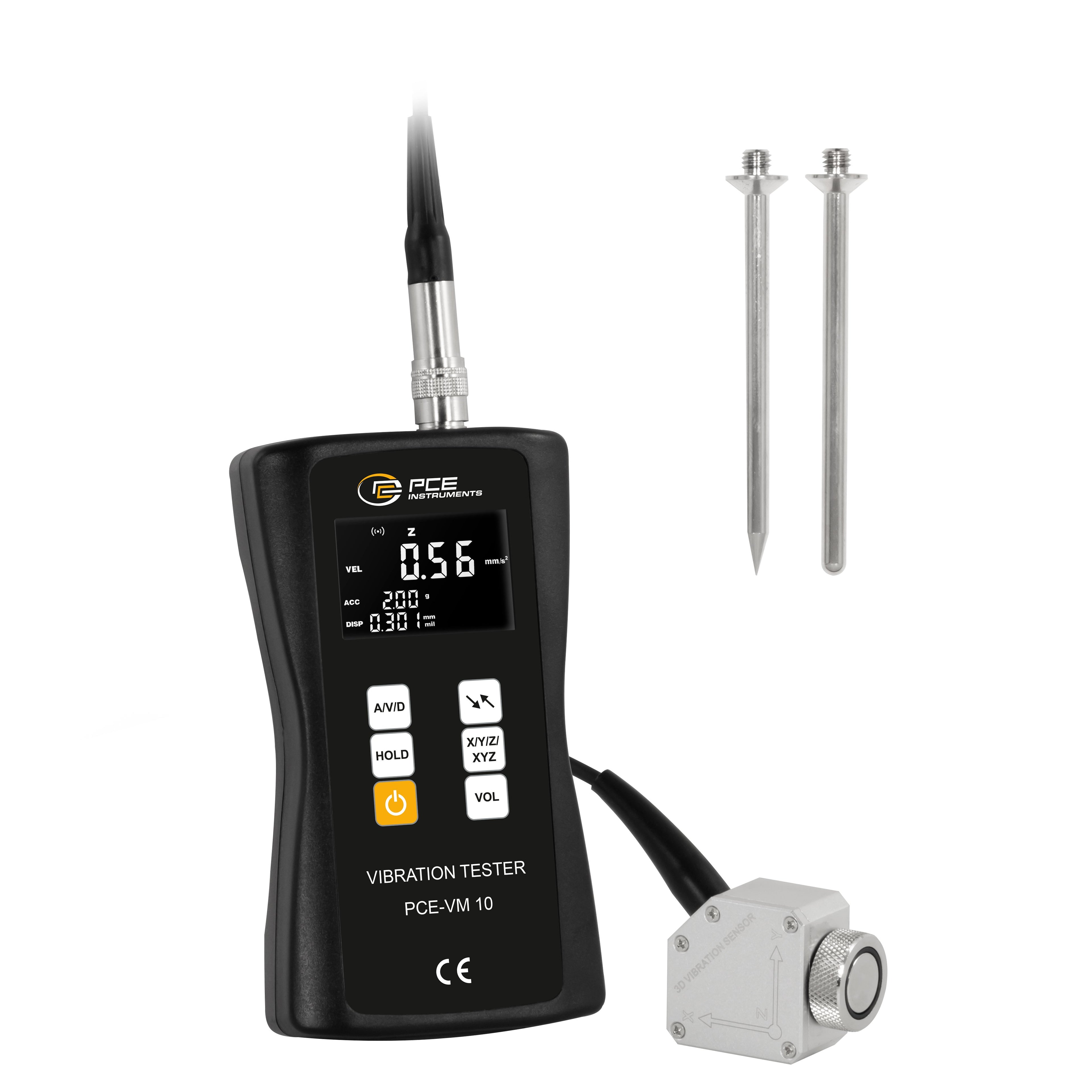 Acelerómetro PCE-VM 10