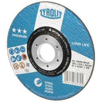Disco de Corte Centro Côncavo 42F AS-BFXA 42F 125x2,5x22,23 A30S-BFXA TYROLIT - Caixa 25 unidades