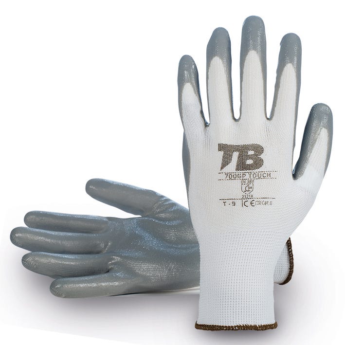 Luva mecânica de poliéster e nitrilo 700GP TOUCH(10 PARES)