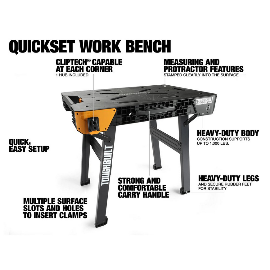 Bancada de Trabalho Dobrável Quickset Toughbuilt TB-WB700-BEA – imagem 5