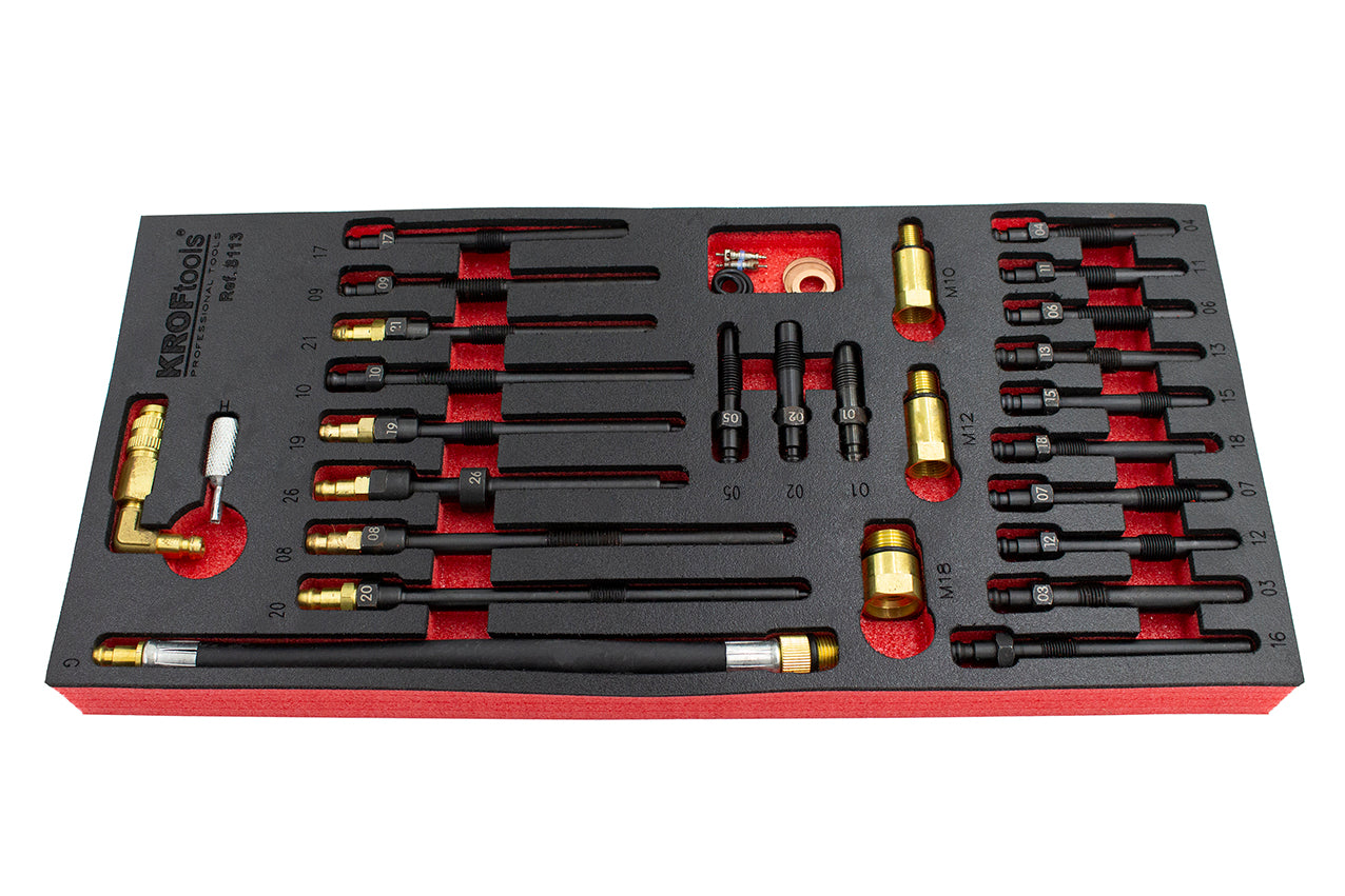 KIT ADAPTADORES PARA TESTES DE COMPRESSÃO E FUGA 30 PCS - KROFtools