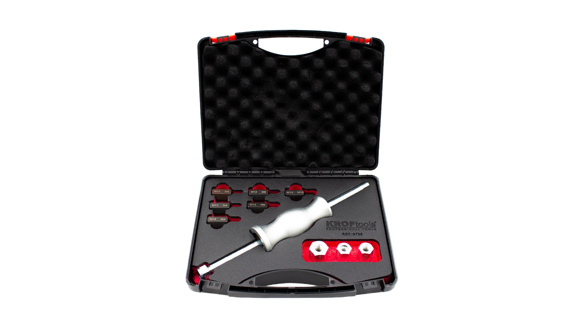 KIT MARTELO DESLIZANTE COM ROSCA - 10PCS ADAPTADORES - KROFtools