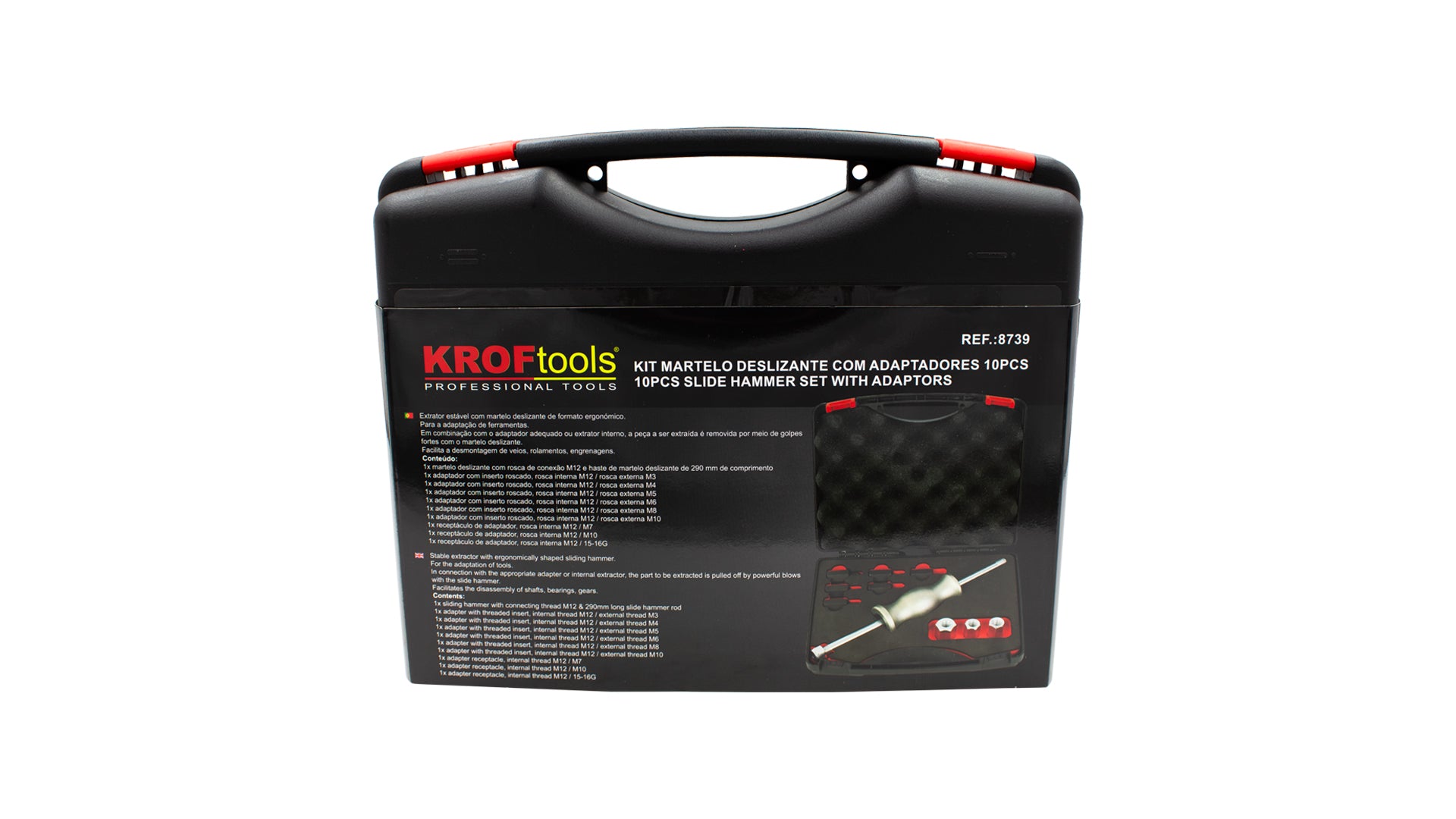 KIT MARTELO DESLIZANTE COM ROSCA - 10PCS ADAPTADORES