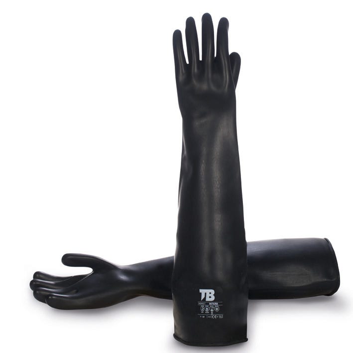 Luva química de látex clorado preto com proteção térmica (calor) e contra radiações 9075-60(1 PAR)