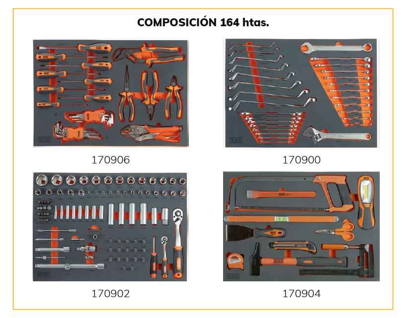 CARRO 6 GAVETAS - 164 FERRAMENTAS ALYCO ORANGE (171166)