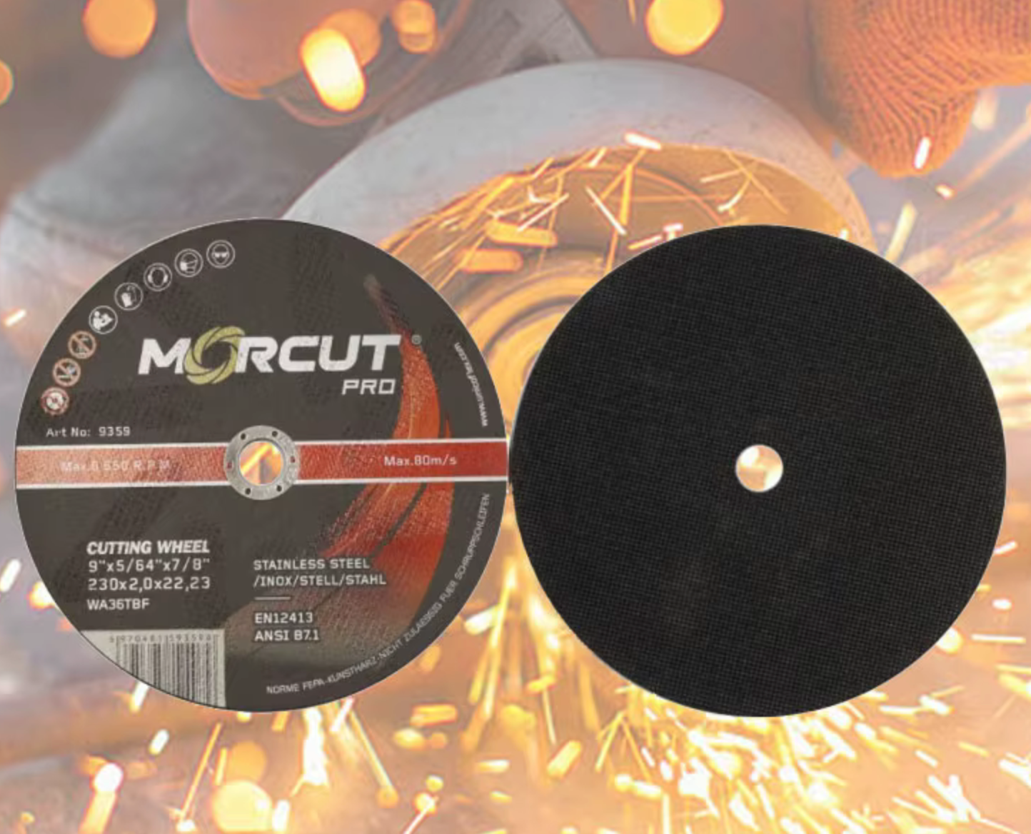 Disco de Corte HSS / Inox 230×2 MORCUT PRO (25 Unidades)