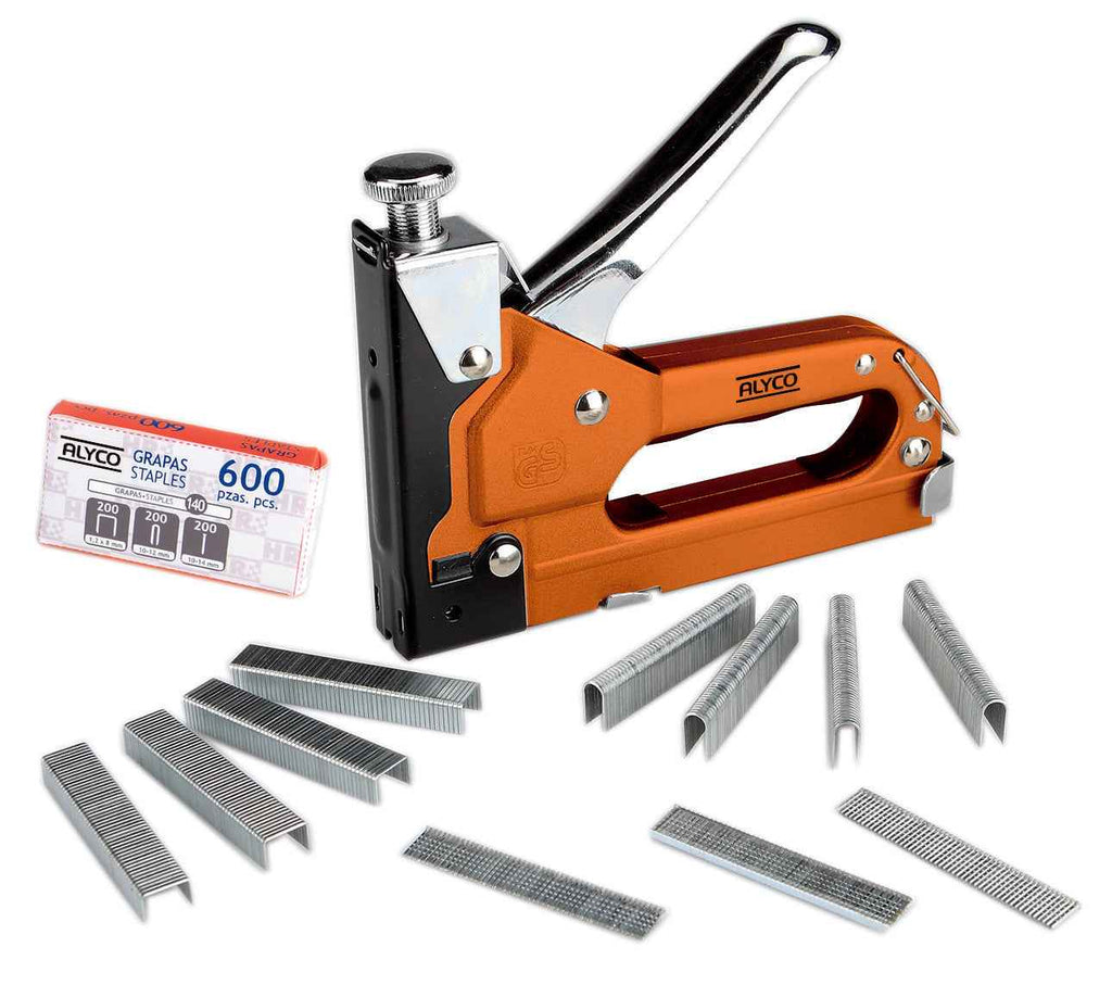 Agrafador 3 em 1+600 Agrafos ALYCO ORANGE (171275)