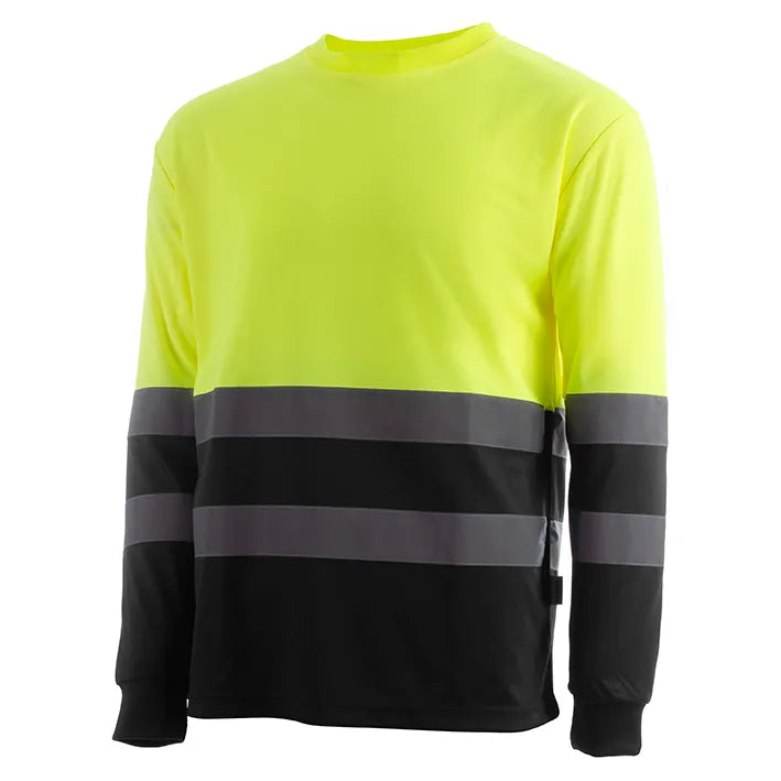 T-shirt combinada de manga comprida hi-vis INDIE HV YELLOW/GREY (1 UNIDAD)