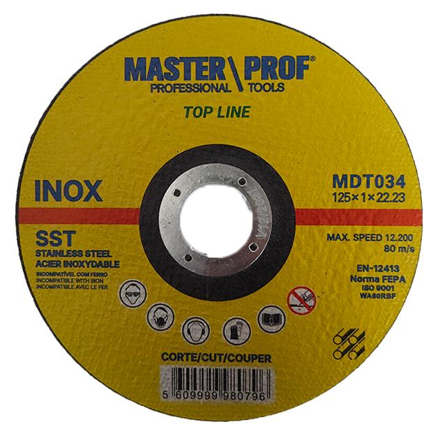 Disco de Corte Industrial 125×1 EN12413 – Packs 50 – 500