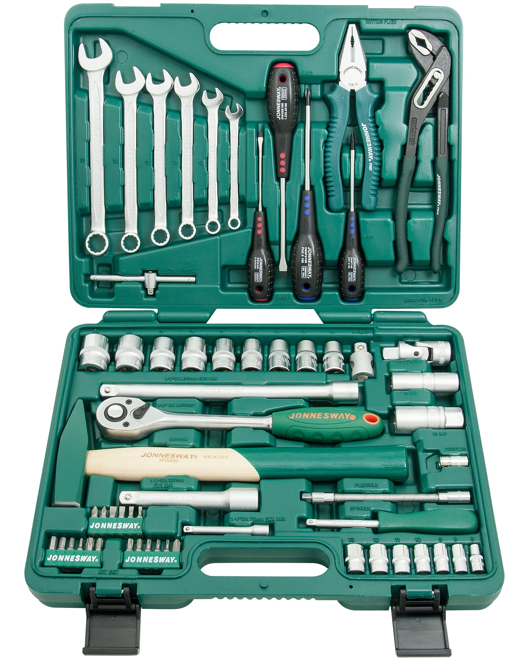Maleta 60pzs caja carraca 1/2" y 1/4"