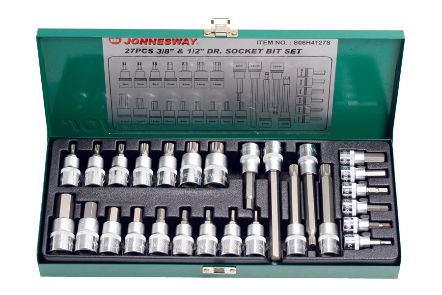 Juego de 27 piezas de puntas de 1/2" y 1/4"
