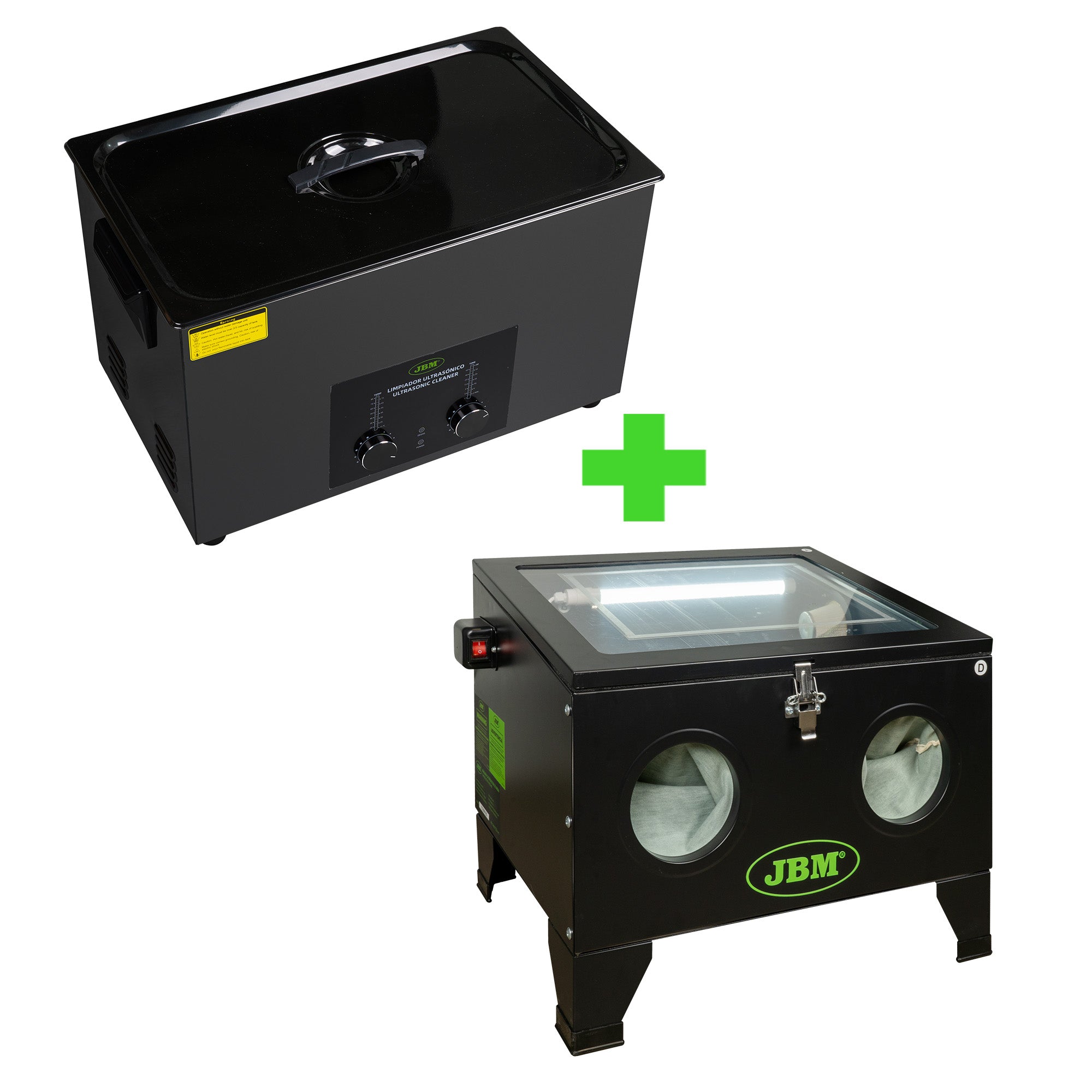 Limpador Ultrassônico 30L + Máquina de Jacto de Areia 90L - JBM JBM, imagem do produto