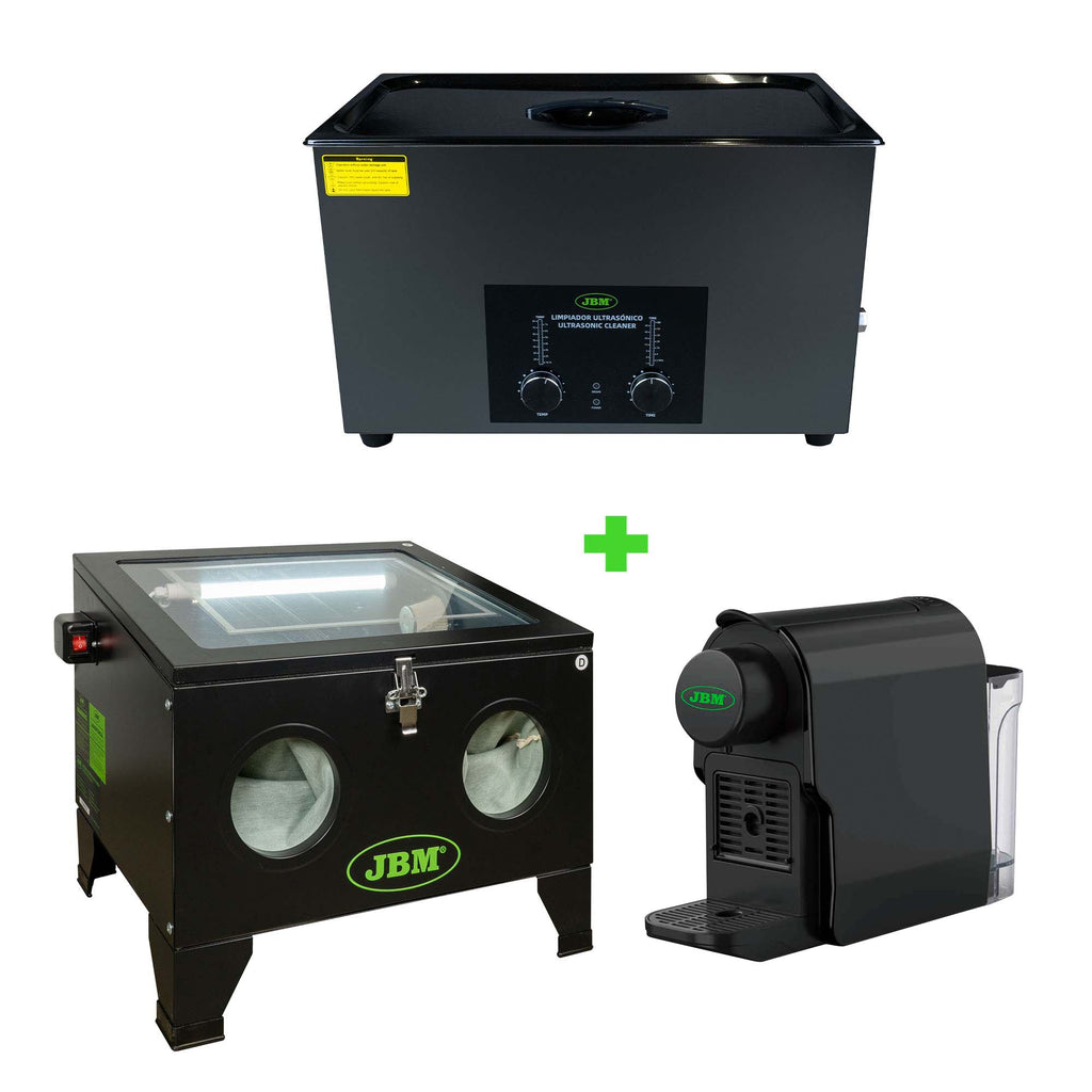 Limpador Ultrassônico 30L + Máquina de Jacto de Areia 90L + Cafeteira de Cápsulas - JBM JBM, imagem do produto