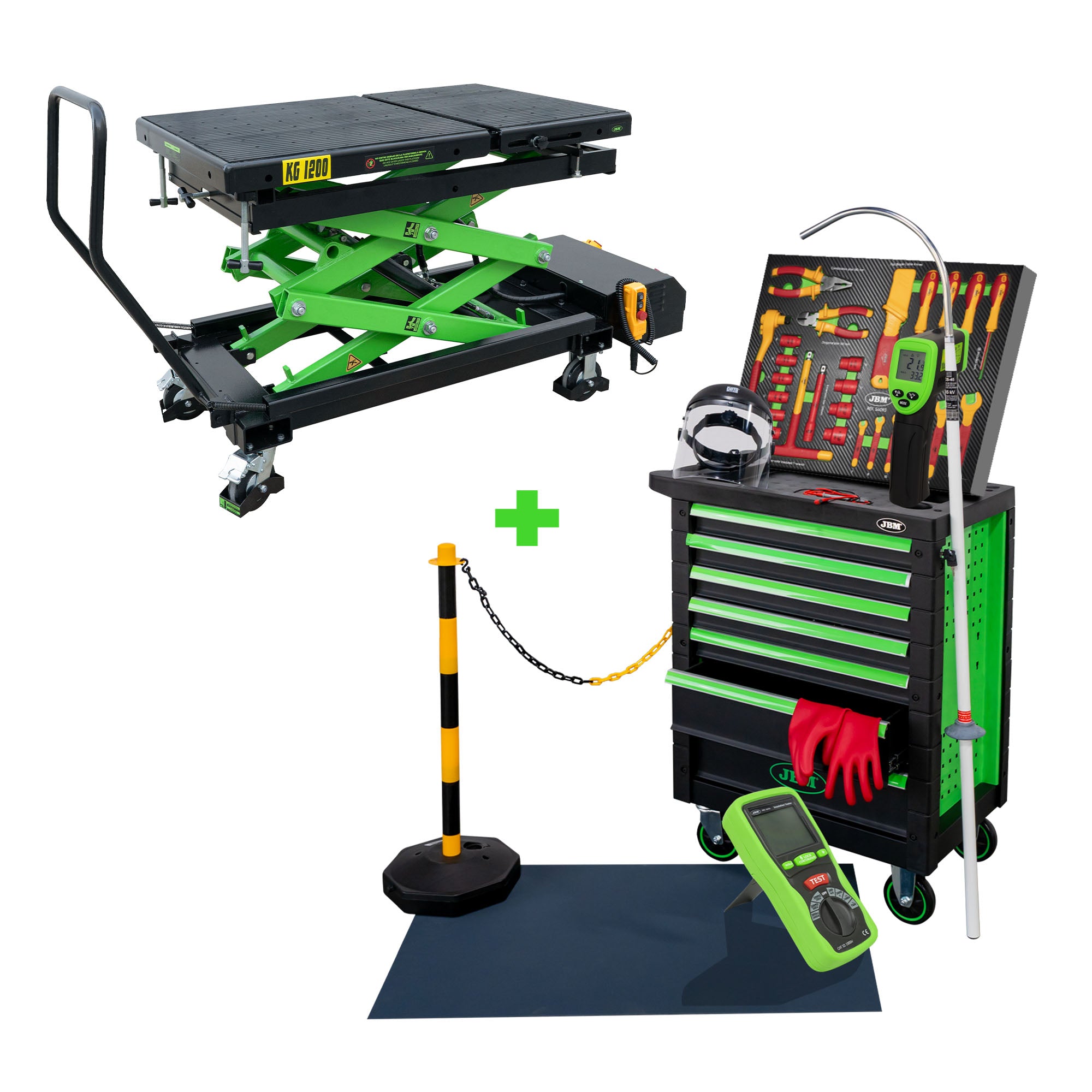 Carrinho de Ferramentas 7 Gavetas Especial VDE + MESA Hidráulica para Baterias de Veículos - JBM JBM, imagem do produto