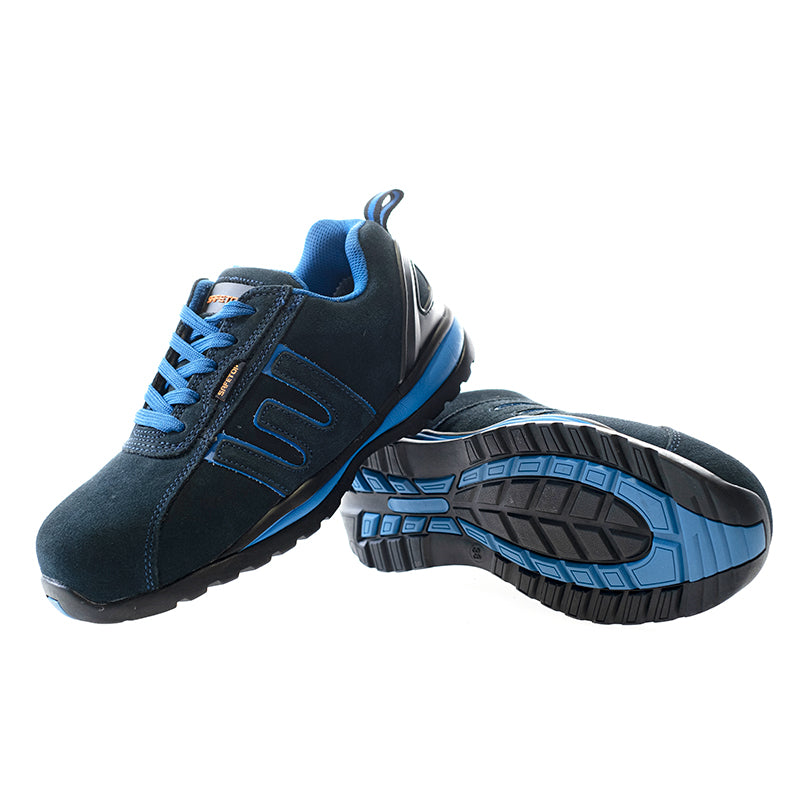 BAIO Azul, sapato S1P, couro nobuck, sola EVA sem metal