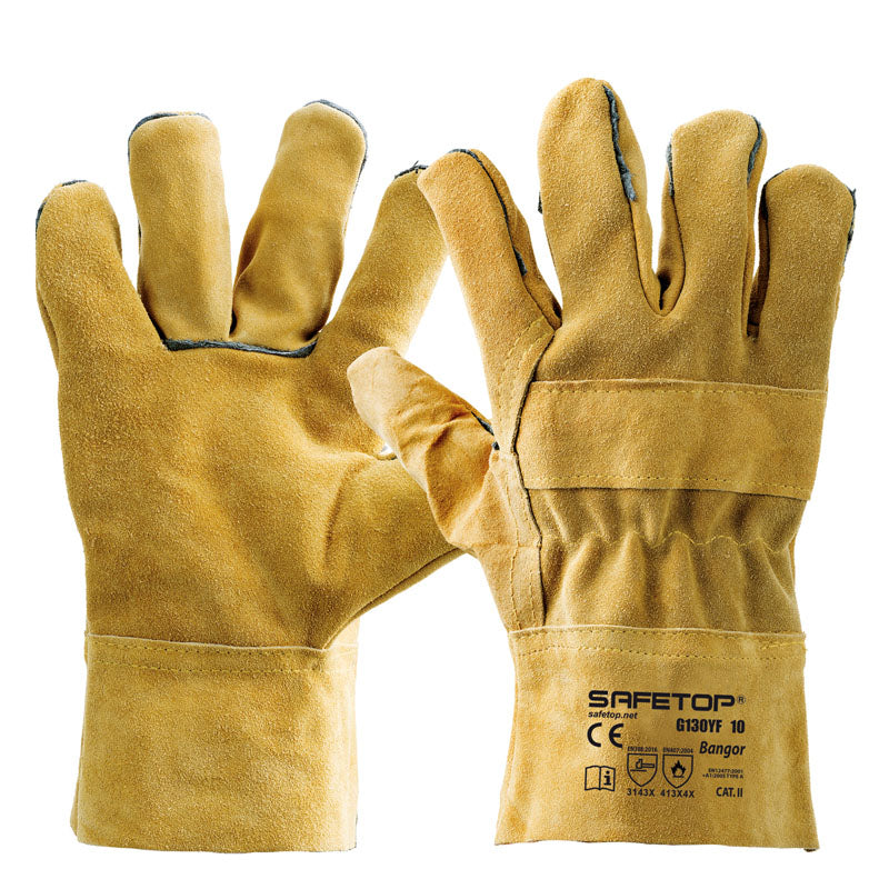 BANGOR, luva de soldador de couro rachado 28 cm tamanho 9/10 (12 pares)