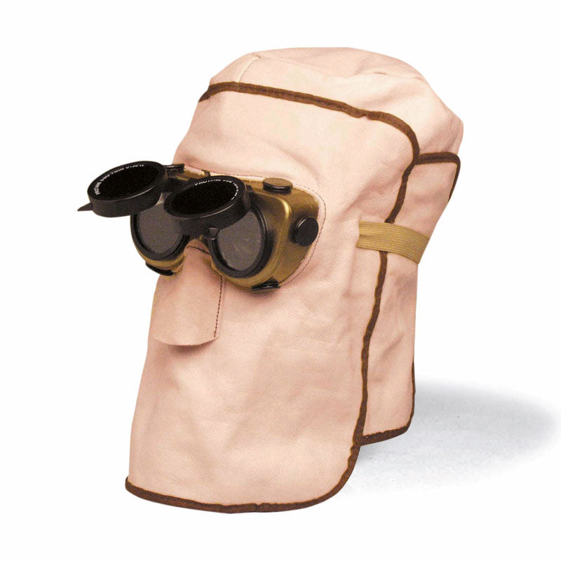 Capuz de Proteção para Soldagem CAPYWELD PLUS, capuz de soldagem de couro com óculos (sem filtros) para segurança profissional