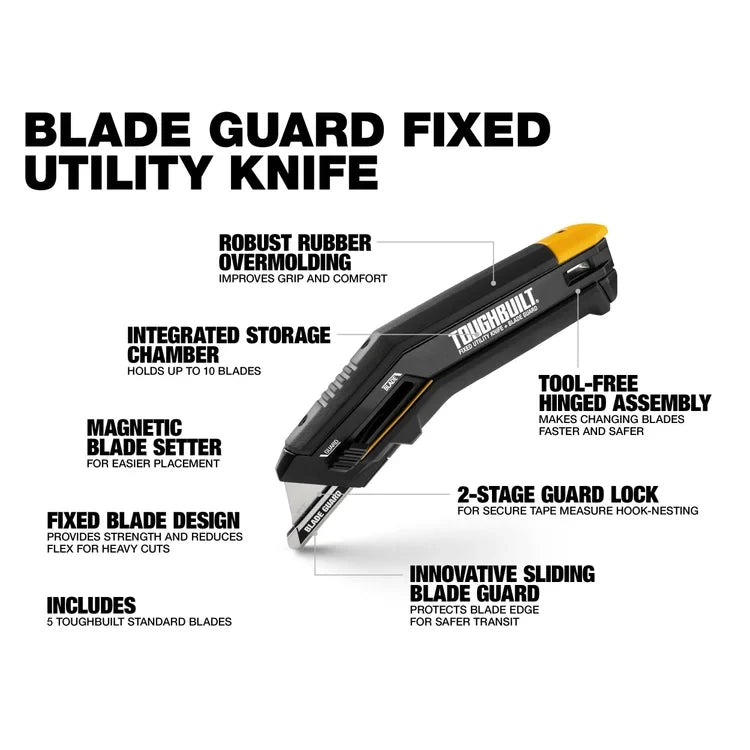 X-ato de lâmina fixa com proteção deslizante Toughbuilt TB-H4-11-G-BEA – imagem 2
