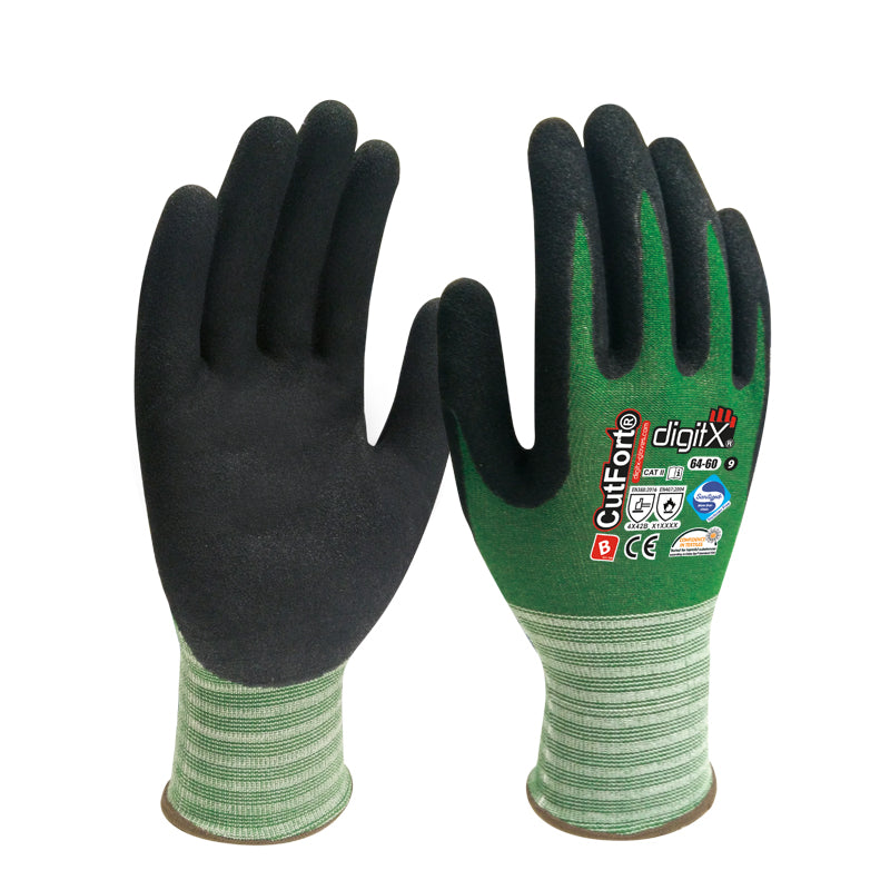 CutFort, guante B resistente a cortes y al calor de 100°C (12 pares)