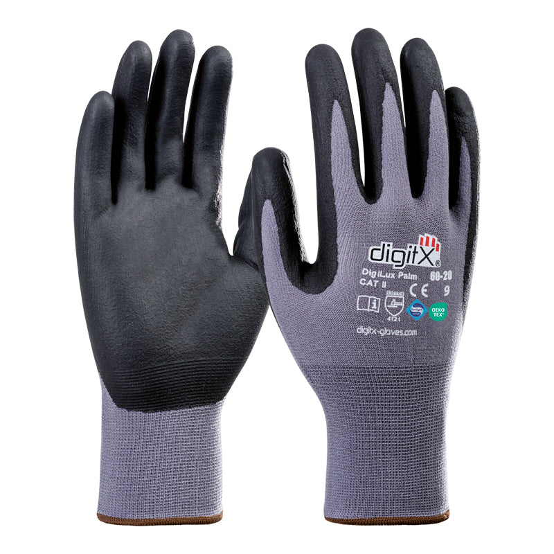 DIGILUX Palm, luva de lycra-nitrilo com acabamento acetinado de 15g (12 pares)