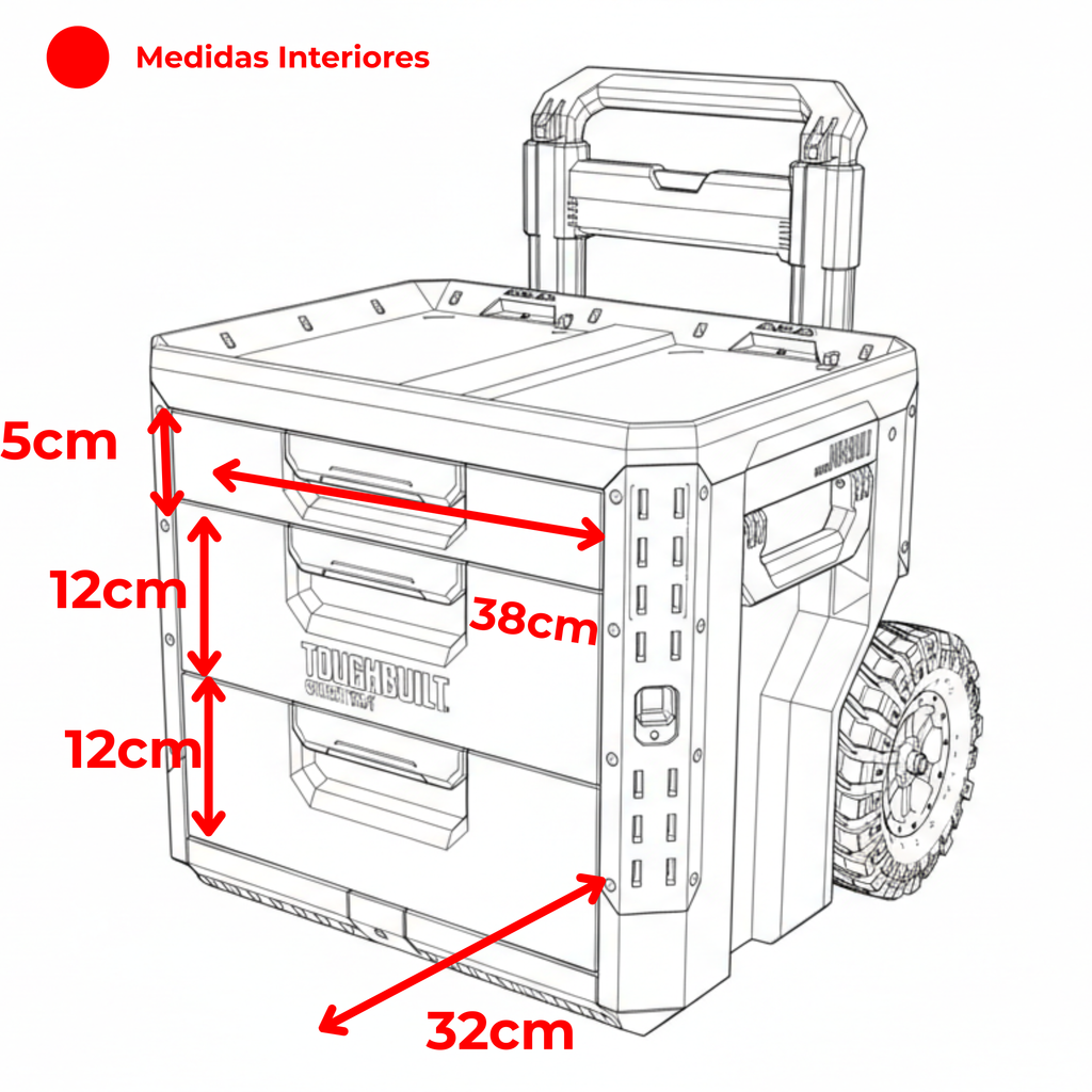 Carro de ferramentas Toughbuilt StackTech de 3 gavetas Locking Box TB-B1-D-R93-BEA – imagem 19