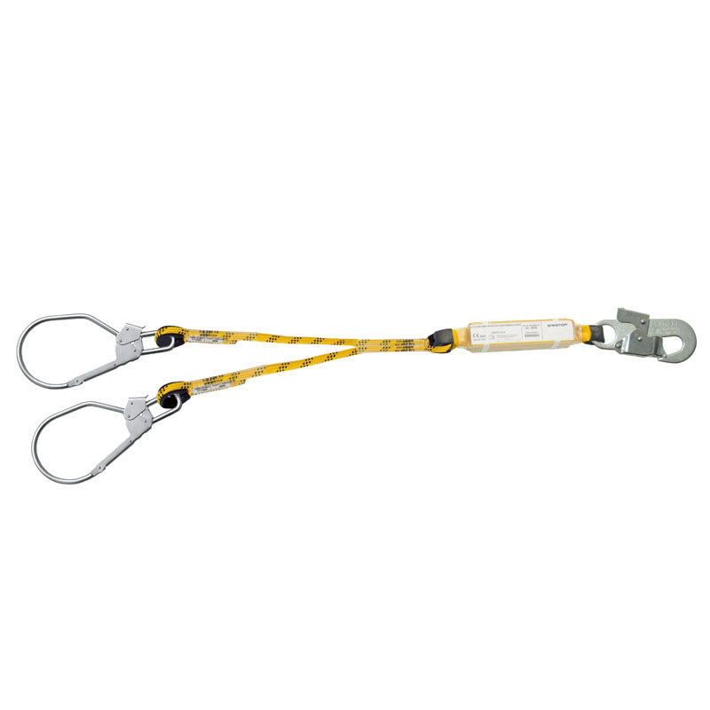 CORDA DUPLA 2 m, absorvedor + mosquetões maxi (83 mm ap) equipamento de proteção profissional
