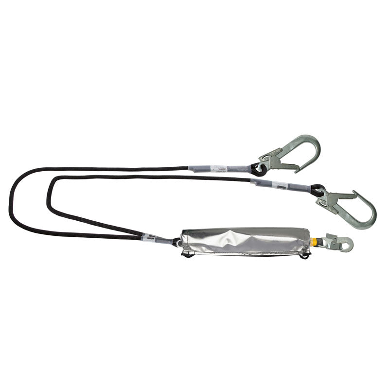 CUERDA DOBLE IGNÍFUGA 2 m, con absorbedor y mosquetones