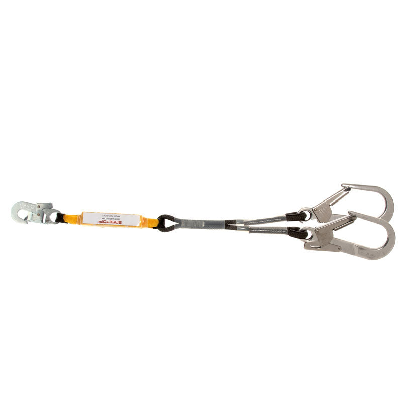 CUERDA DOBLE IGNÍFUGA 2 m, con absorbedor y mosquetones