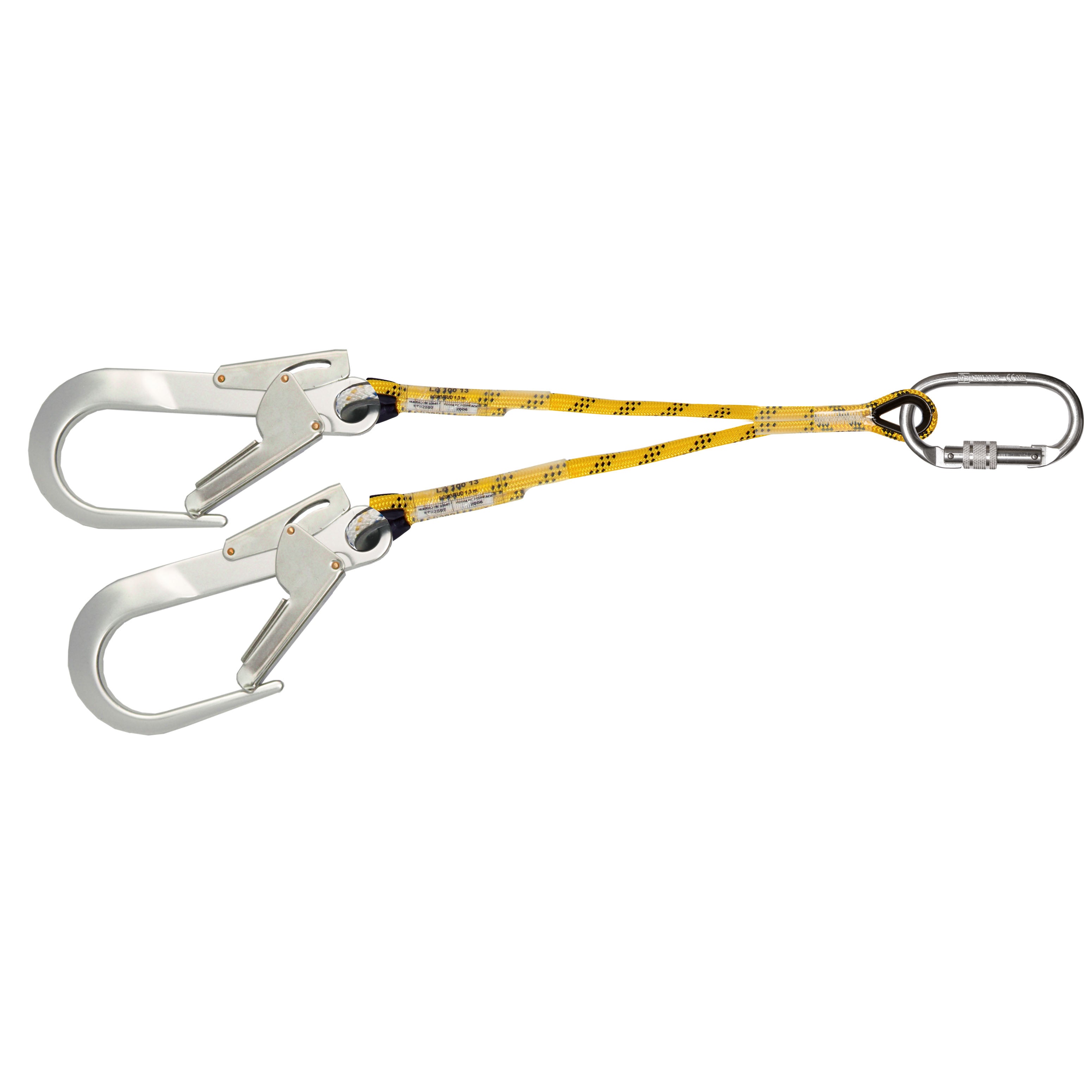 CORDA DUPLA SEM ABSORVENTE, 1,5 m com ganchos de 54 mm equipamento de proteção profissional