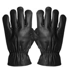 DORNEDA-BLACK, Guante de cuero hidrofóbico negro, forro de invierno (12 Pares)