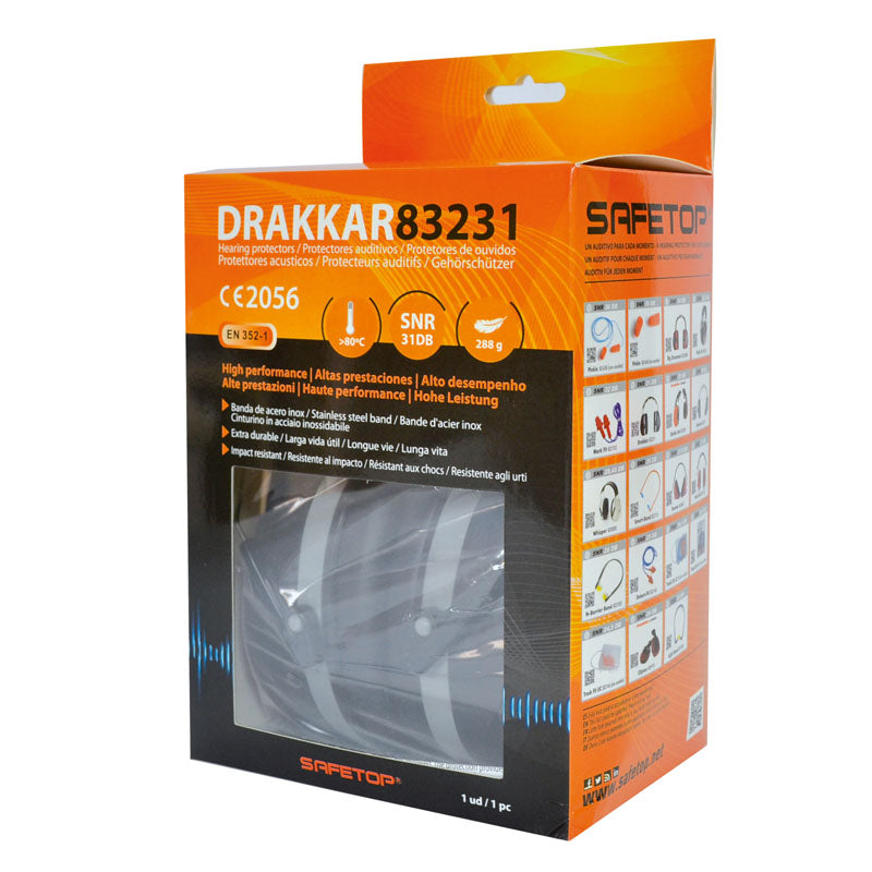 DRAKKAR, protetor auditivo de dupla camada SNR 34 dB