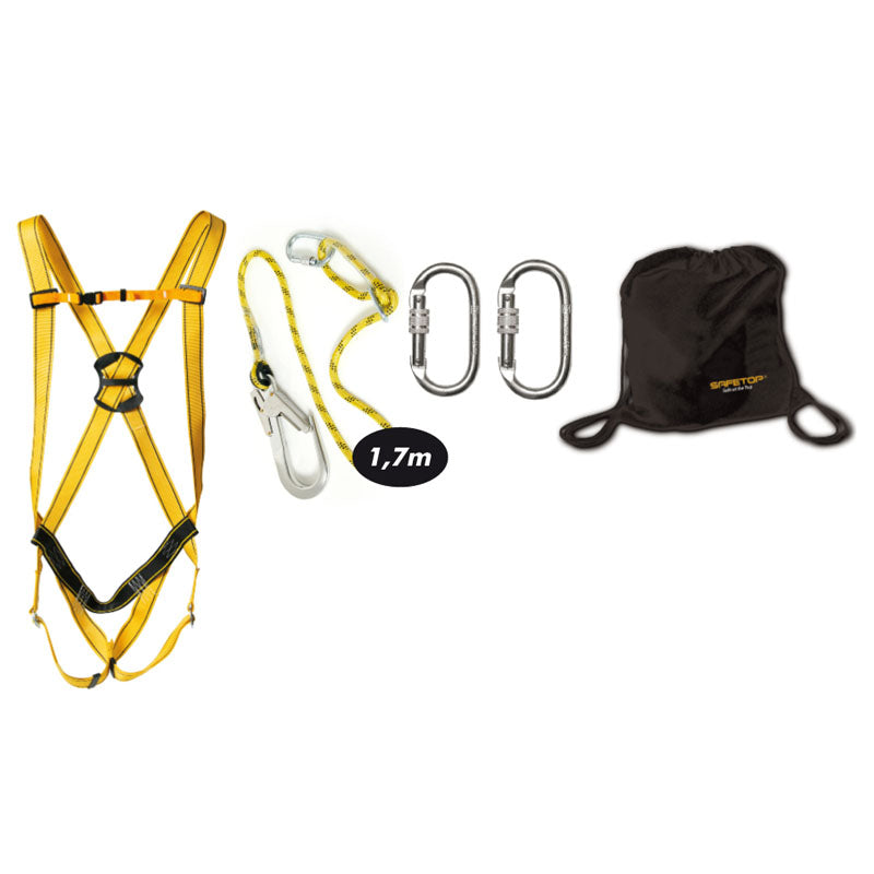 Arnês de Segurança ELBRUS 50 R-PLUS, kit com arnês ajustável 80050+80108+80124 para segurança profissional
