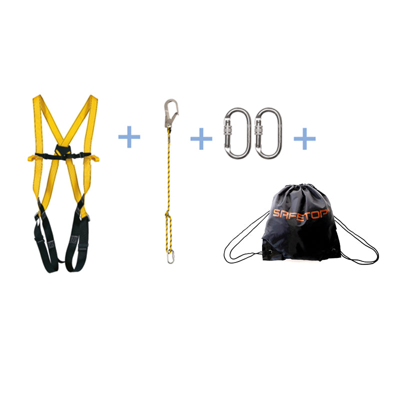 Arnês de Segurança ELBRUS 71B-4, kit de arnês 80071B+80108-1,98 m ajustável+ 80124 para segurança profissional