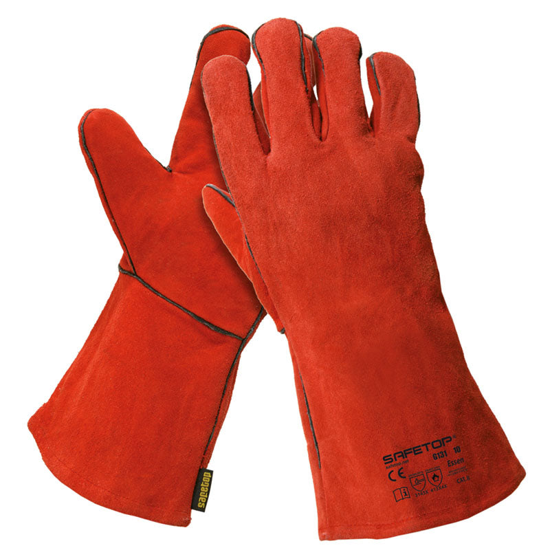 ESSEN, luva de soldador vermelha 35 cm (12 Pares)