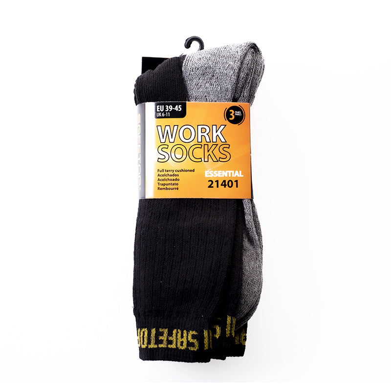CALCETINES DE TRABAJO ESENCIALES, calcetines de trabajo (Paquete de 3 pares)