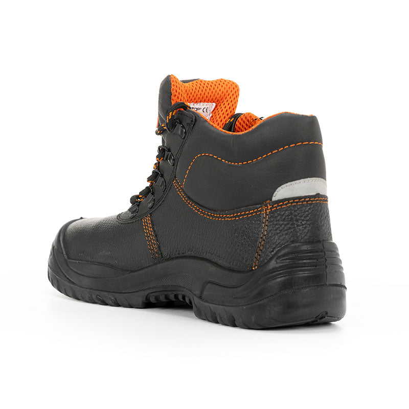 Bota de couro preta com cadarços S3 SR gravados- EURIO