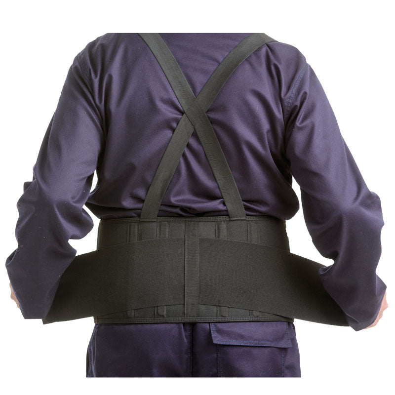 Cinta elástica de soporte lumbar con velcro y tiras (en blíster)