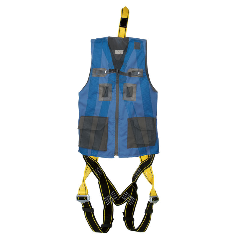 Arnês de Segurança FARO-A, ARNÊS COM COLETE AZUL E CINTO XXL para segurança profissional