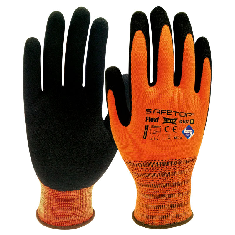 FLEXILATEX, luva de látex com microrrugas, aerada e higienizada (12 Pares)