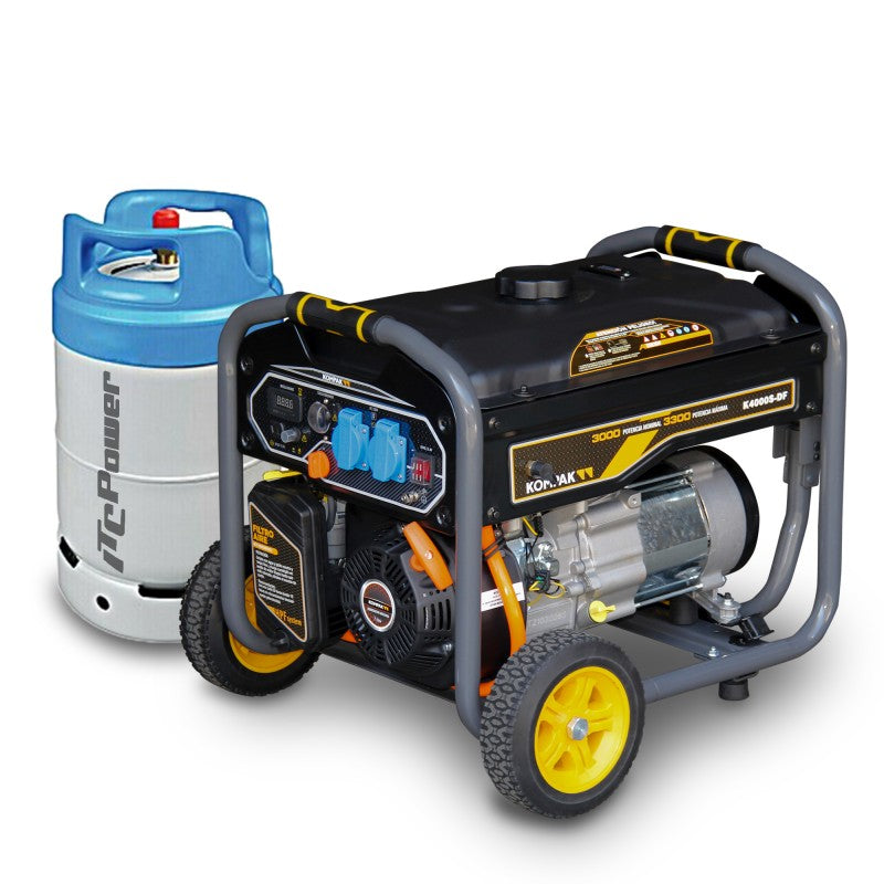 Gerador monofásico de combustível duplo K4000S-DF 3,3 kW Kompak (KP-K4000S-DF)