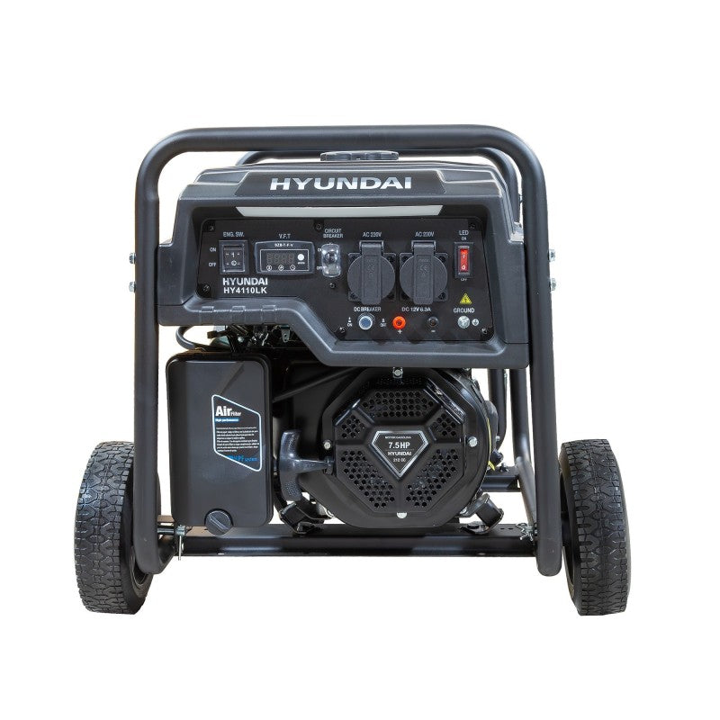 Gerador elétrico monofásico a gasolina Hyundai HY4110LK de 3,3 kW (HY-HY4110LK)