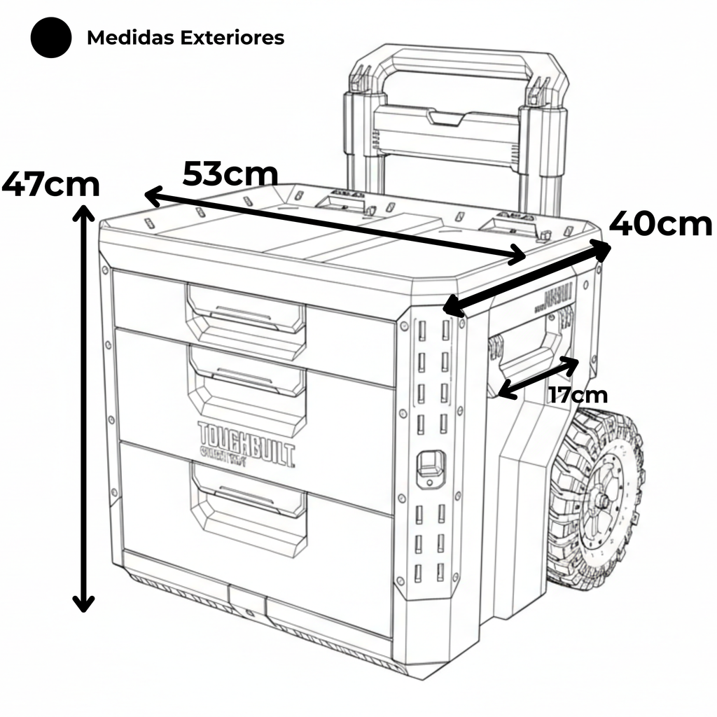 Carro de ferramentas Toughbuilt StackTech de 3 gavetas Locking Box TB-B1-D-R93-BEA – imagem 20