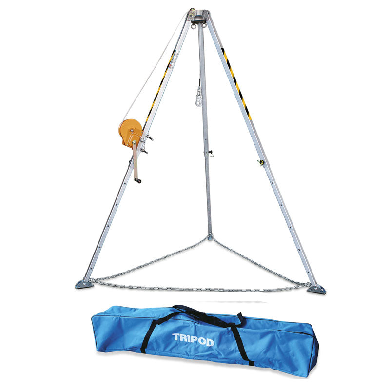 KIT para espaços confinados, com tripé de 2m, torno de 25m e mochila equipamento de proteção profissional