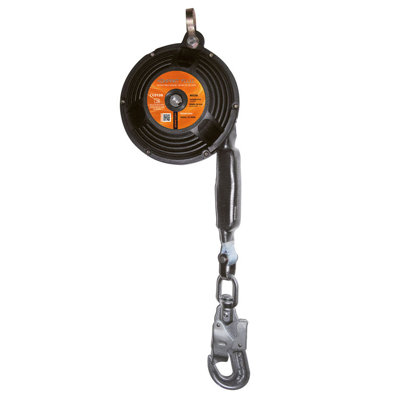 Equipamento Antiqueda KOMPAKT PLUS, cinto retrátil vertical 6 m com absorvedor para segurança profissional