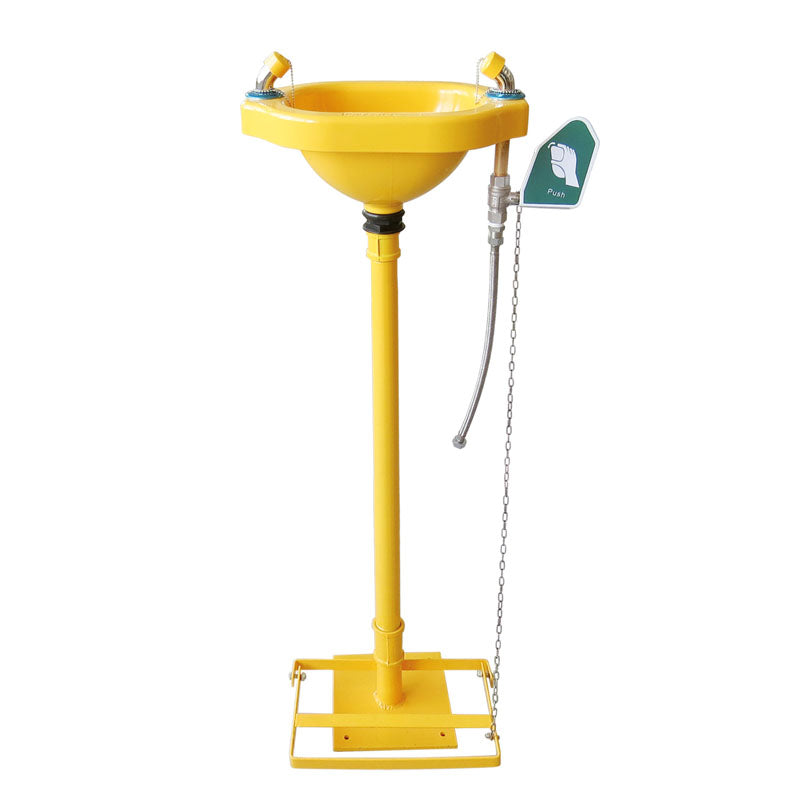 LAVA-OLHOS DE PEDESTAL, amarelo com botão e pedal