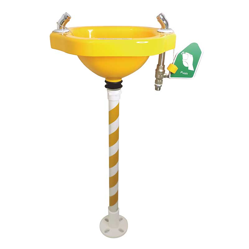 LAVA-OLHOS DE PVC, com cabo branco-amarelo
