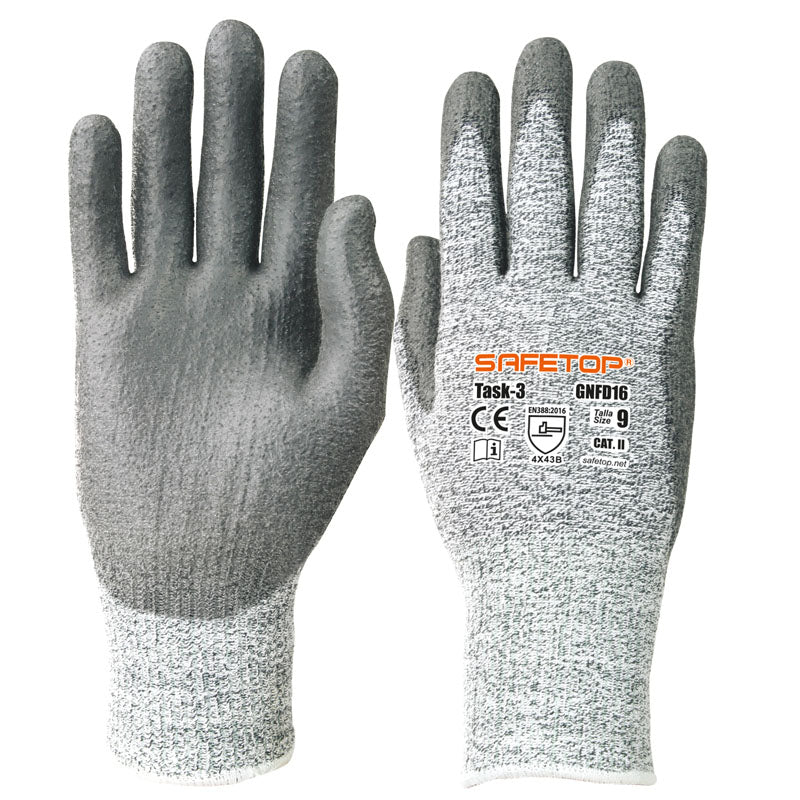 LIGHT TASK, luva de poliuretano resistente a cortes B (12 pares)