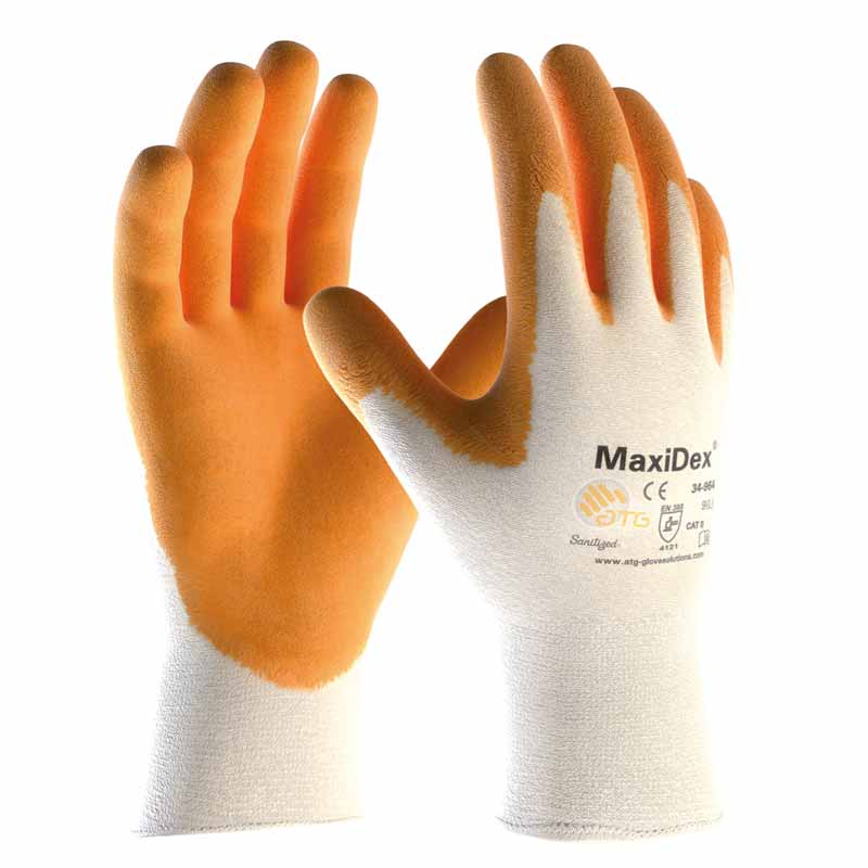 MAXYDEX, RECUBRIMIENTO DE ALGODÓN, NITRILO AMARILLO T7-10 EXT (12 pares)